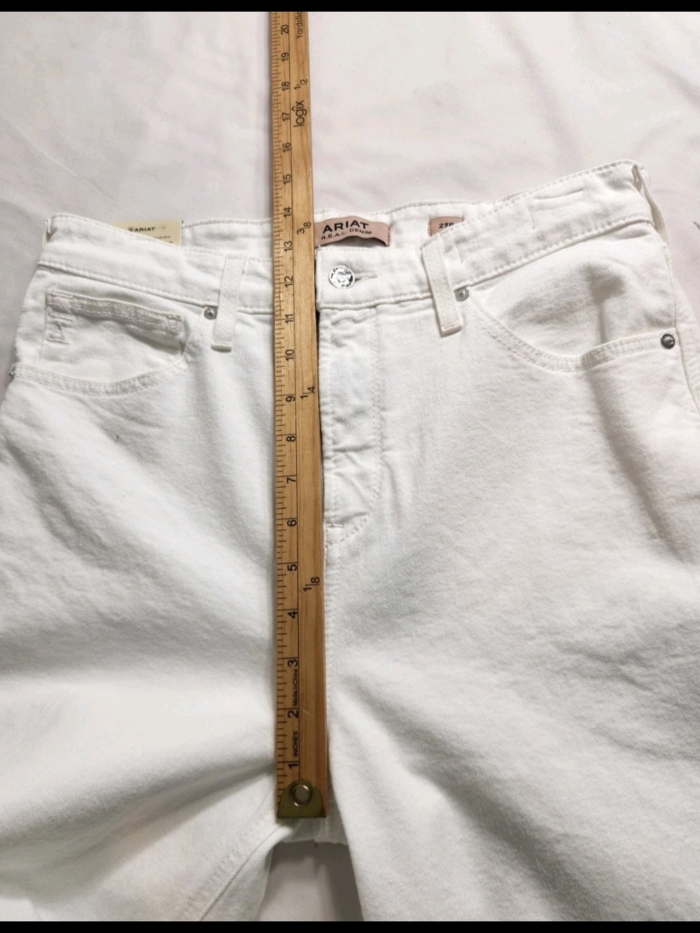 Ariat Wide Leg Jeans Women's Size 29 R White Ultra High Rise Stretch Crop NWT 54 - Picture 12 of 15
